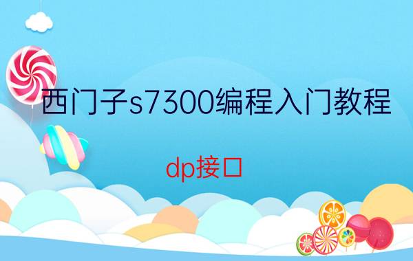 西门子s7300编程入门教程 dp接口）与西门子S7